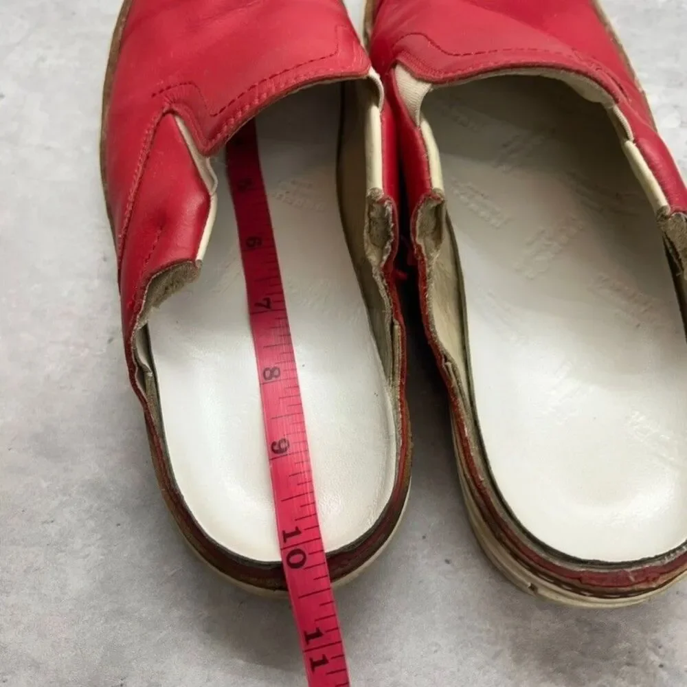 Maison Martin Margiela Red Leather Comfort Slip On Mule Shoes Mens Size 39/40